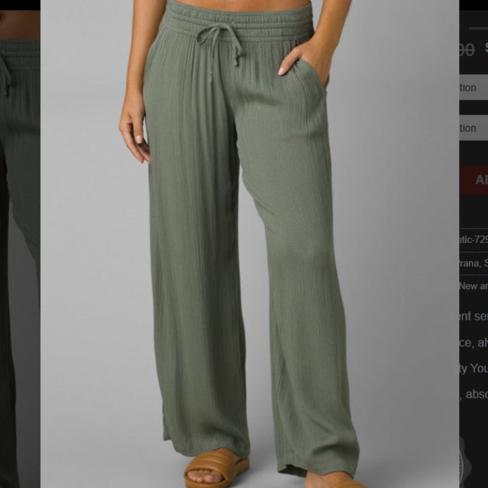 NWOT prAna Fernie Beach Pant - Army Green XL